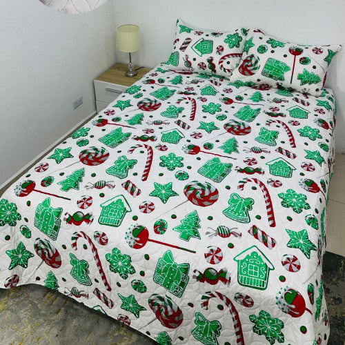 Colcha unifaz navideña