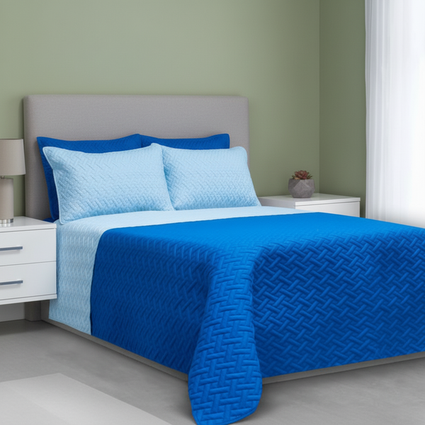 Colcha fiore azul oscuro- azul claro