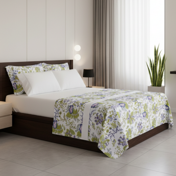 Sabana algodón lila