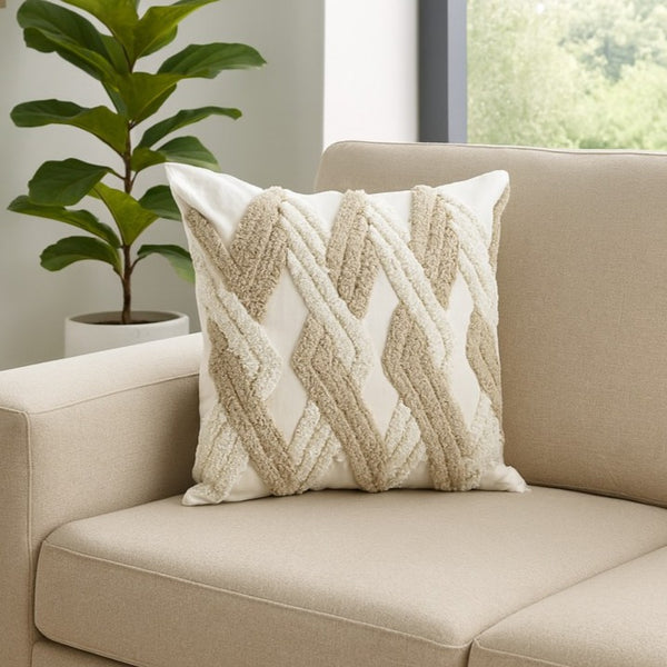 Funda Cojín Zigzag Beige Camel